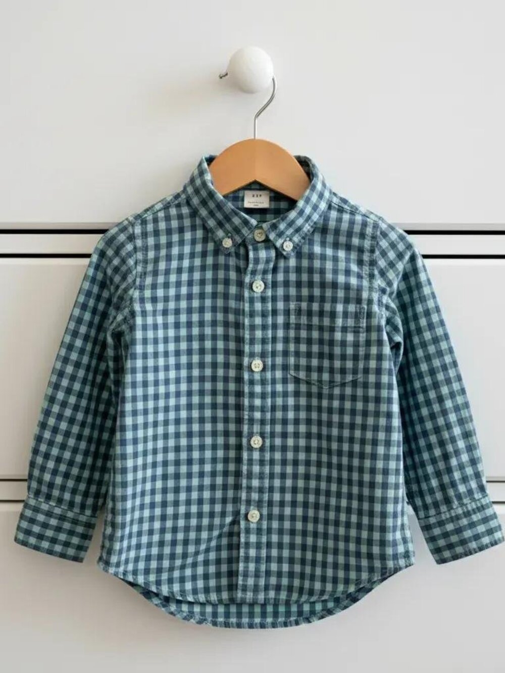 Gap Blue Gingham Button-Down Shirt Size 3T